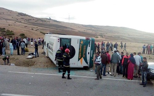 إنقلاب حافلة جماهير شباب الريف الحسيمي
