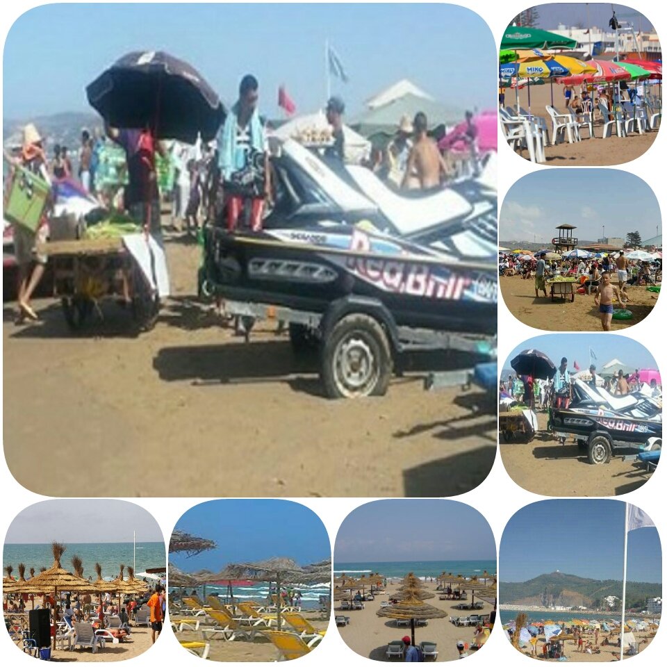 فوضى عارمة من اصحاب كراء مظلات والكراسي وجيتسكي والباراسولات بشاطئ مدينة السعيدية