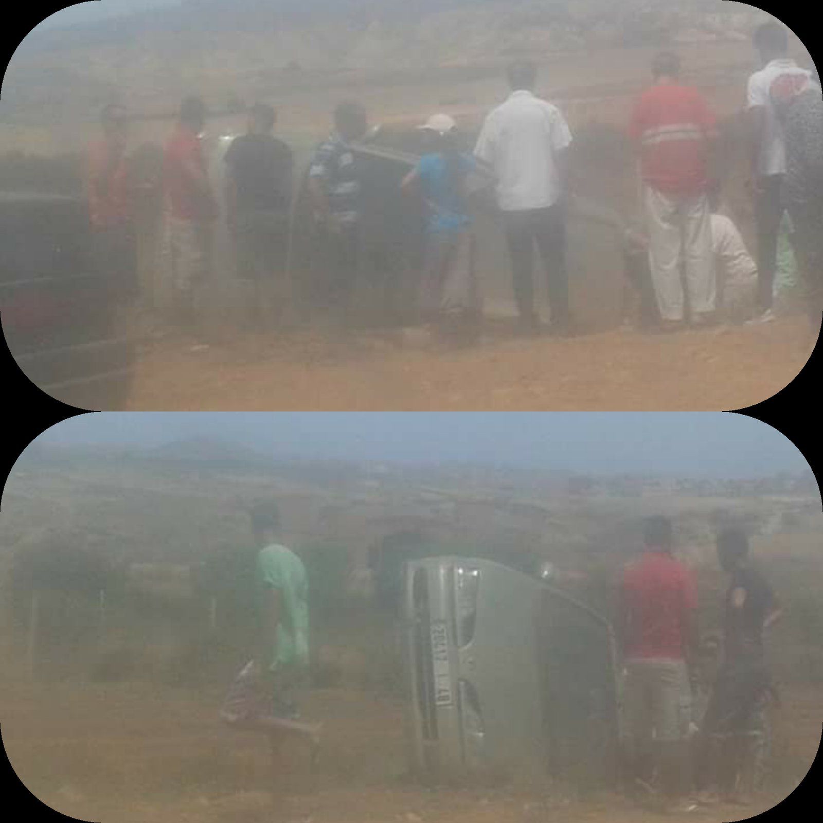 إنقلاب سيارة بالطريق الرابطة بين السعيدية ورأس الماء