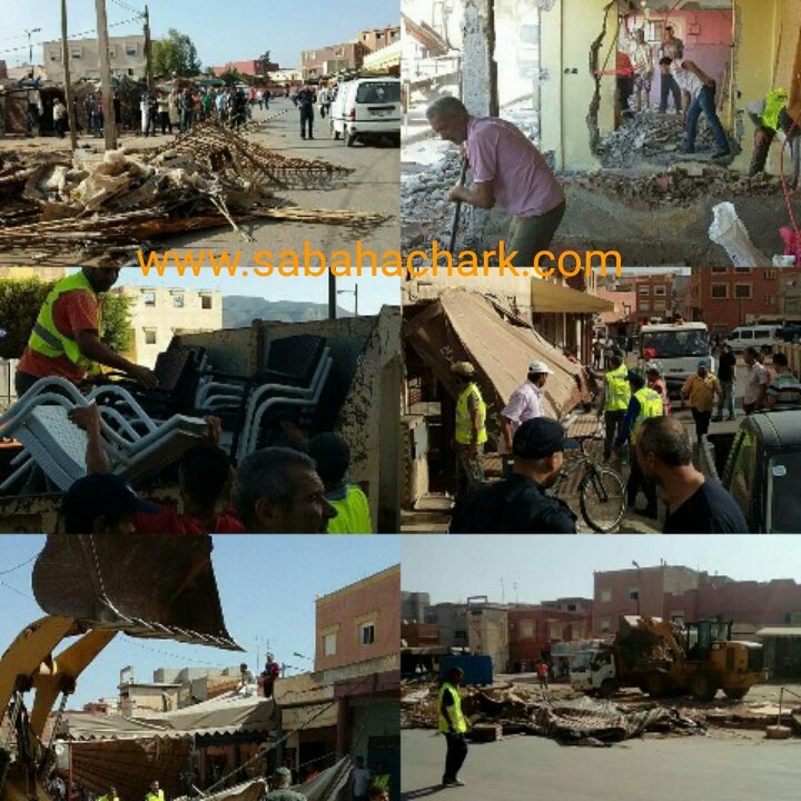 سلطات سيدي سليمان شراعة تشن حملة واسعة على محتلي الملك العام.. وغياب المجلس الجماعي يطرح أكثر من علامة إستفهام ؟!