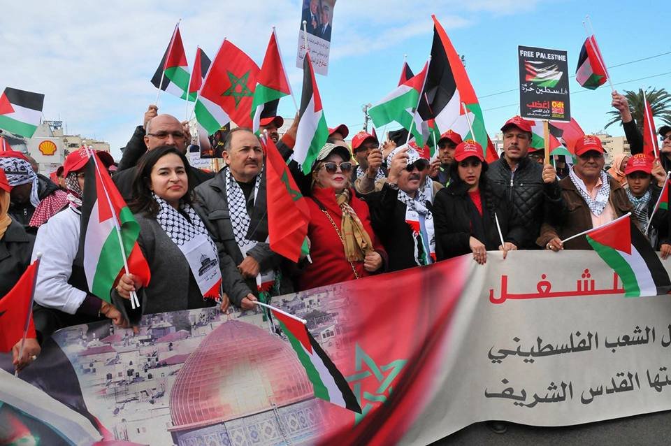 مسيرة حاشدة بالرباط ردا على قرار ترامب باعتبار القدس عاصمة للكيان الصهيوني