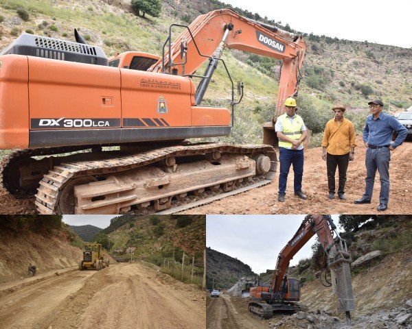 عبد النبي بعوي ومحمد حبوها يتفقدان انجاز المسلك الطرقي بين ورطاس ورسلان إقليم بركان