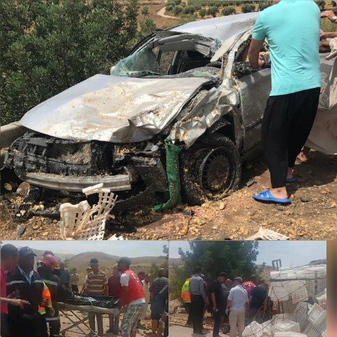 بالصور: حرب الطرق تحصد المزيد من الأرواح!!…أربعة قتلى وستة جرحى في حالة خطيرة في حادثة سير مروعة ما بين وجدة و أحفير..