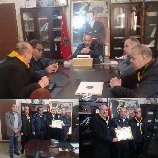   محمد ابراهيمي رئيس المجلس الجماعي لبركان يستقبل مكتب نادي الرواد الكشفي