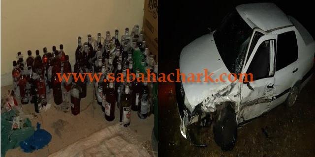 جمارك بركان تحجز سيارة مزورة وعلى متنها حوالي 108 قنينة من الويسكي