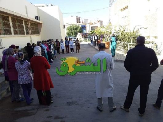 شهيدة الواجب المهني “رضوى لعلو” تخرج الشغيلة الصحية بإقليم تاوريرت للإحتجاج تضامنا مع زميلتهم