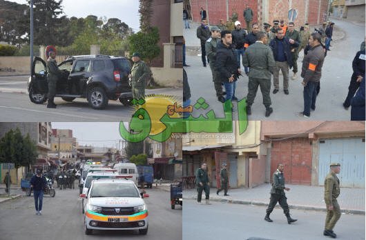 سلطات العيون الشرقية تشرع بصرامة في عملية حظر التجوال لحماية المواطنين من الإصابة بفيروس كورونا.