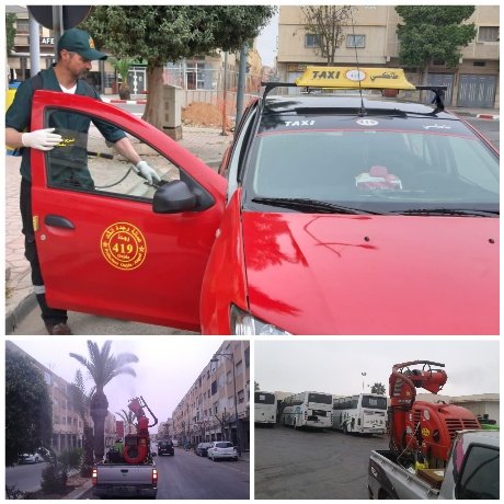 جماعة وجدة تشرع في تعقيم وسائل النقل والساحات العمومية لمواجهة فيروس”كورونا “