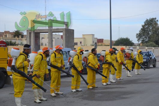 حملة تعقيم واسعة تشمل شوارع وأحياء مدينة العيون الشرقية