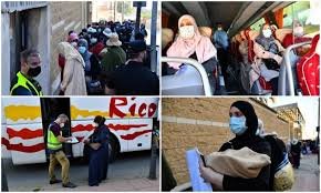  المغربية تبدأ في إجلاء 300 مغربي ومغربية عالقين بمدينة سبتة المحتلة - www.sabahachark.com