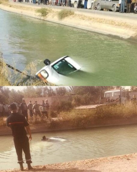 سقوط سيارة بقناة الري بجماعة بوغريبة تودي بحياة شخصين
