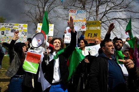 مئات من أفراد الجالية الجزائرية في مسيرة حاشدة يطالبون برحيل نظام العسكر في الجزائر