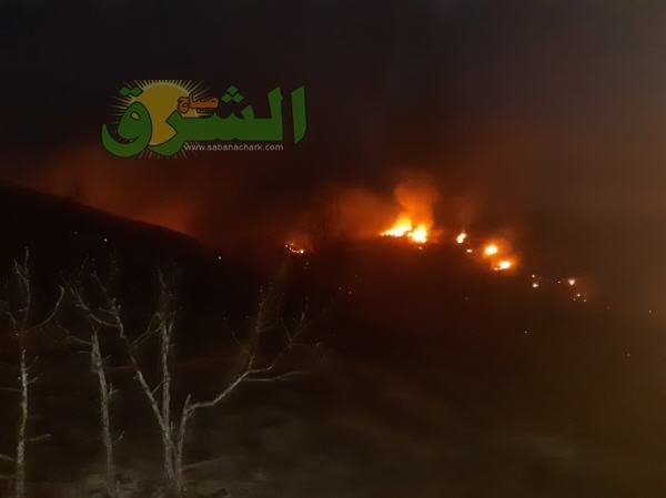  حريق مهول بغابة تناريت 2 - www.sabahachark.com
