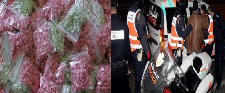 توقيف ثلاثة أشخاص للاشتباه في ارتباطهم بشبكة إجرامية تنشط في تهريب وترويج المخدرات والمؤثرات العقلية