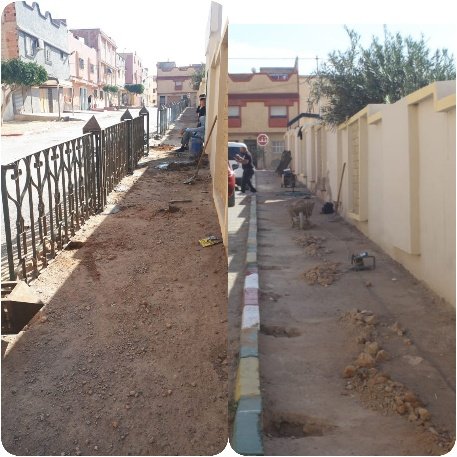 جمعية أبركان للفن والتنشيط التربوي بسيدي سليمان شراعة تُبدع في تثبيت وتركيب حواجز محيطة بمدرسة ابن خلدون