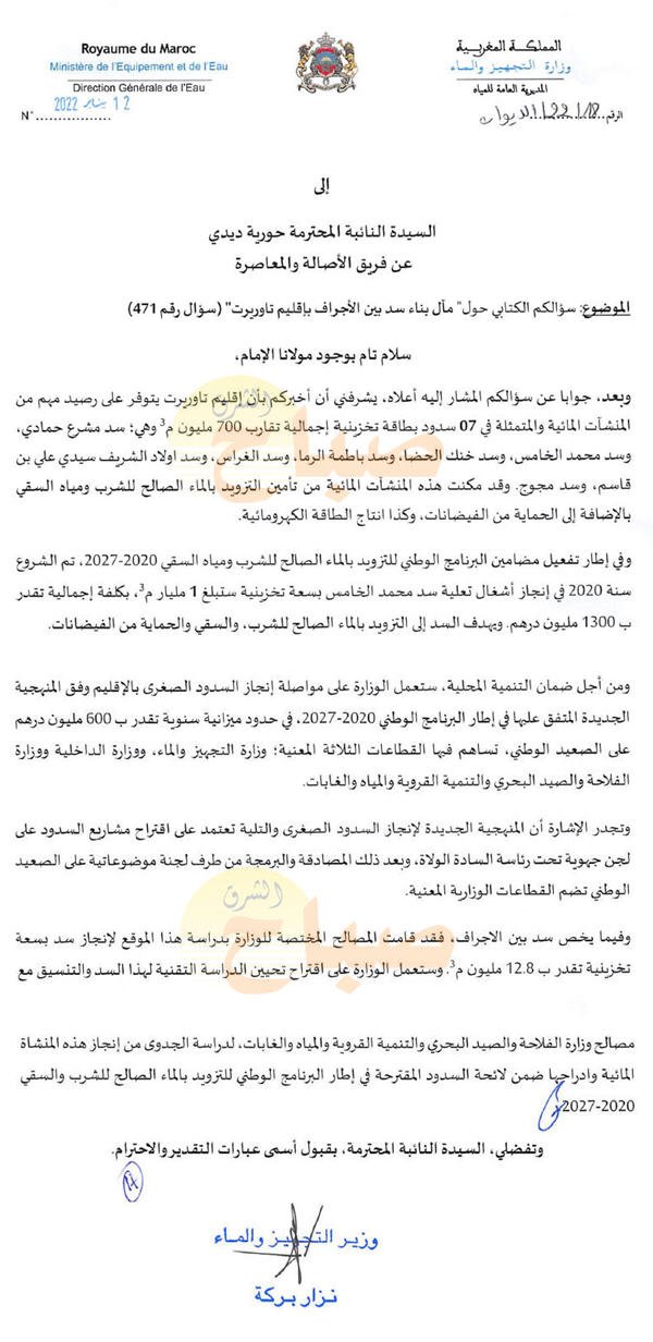 reponse nizar - www.sabahachark.com