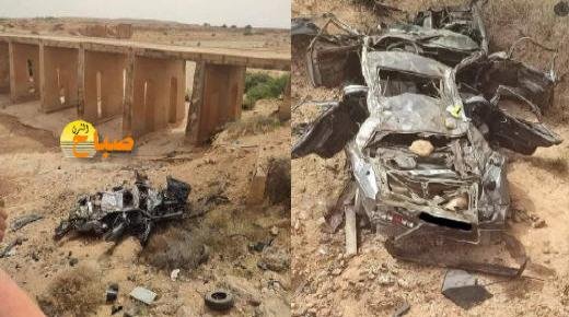 حادث سير مفجع يخلف 3 قتلى من عائلة واحدة بواد باقليم تاوريرت