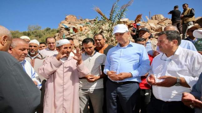 وزير الفلاحة والصيد البحري محمد صديقي يقوم بزيارة تفقدية للمناطق المتضررة من الزلزال