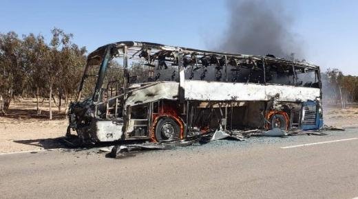 احتراق حافلة لنقل الركاب بين العيون سيدي ملوك وتاوريرت