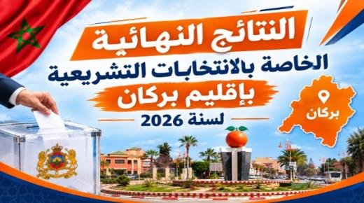 النتائج النهائية الانتخابات التشريعية 2026 بإقليم بركان بعد فرز (100 %) من مجموع مكاتب التصويت