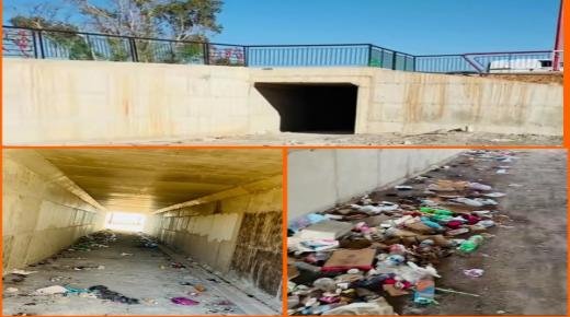 ممر تحت أرضي لقنطرة وادي شراعة ببركان … من حلم حماية الراجلين إلى كابوس للنفايات والمتسكعين!!!