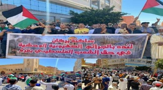 وقفة احتجاجية ببركان تضامنا مع الشعب الفلسطيني