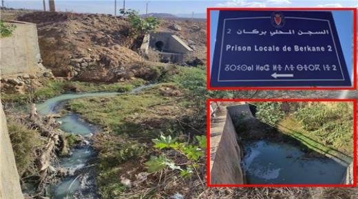 مجاري الوادي الحار المتدفقة من السجن المحلي لبركان تخنق أنفاس ساكنة دوار أولاد الحاج بجماعة سيدي سليمان شراعة