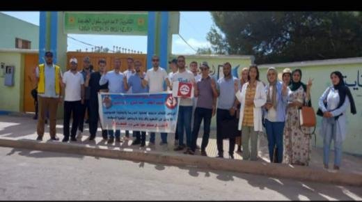 شعارات غاضبة ذات حمولة قوية تدفع اساتذة إعدادية سلون للاحتجاج